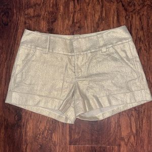 Alice + Olivia Gold linen shorts